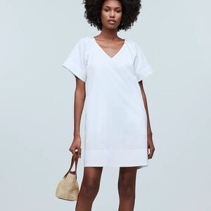 Madewell V-Neck Mini Shirtdress Womens XS White